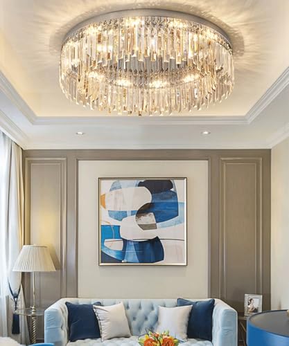 Plafonnier LED moderne à intensité variable avec cristal chromé CONERY 3 couleurs