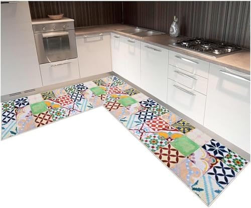emmevi - Fakiro Corner Rug Size 7 – Customisable Corner Kitchen Rug Non-Slip Washable Absorbent 100% Made in Italy Corner Kitchen Rug up to 450 cm