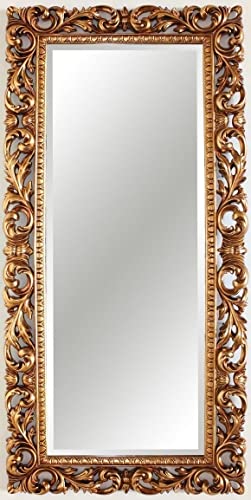 Wooden MDF Wall Carving Mirror Frame Gold Antique siz 60x24 inch
