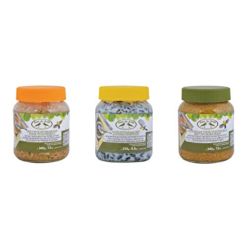 Esschert 3 Peanut Butter for Wild Birds 1 Plain, 1 w Sunflower Seeds