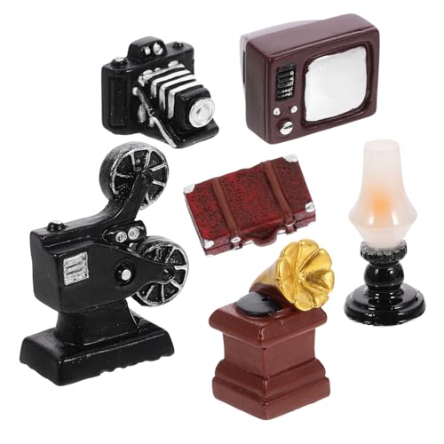 Mini televisione: realizzata in splendido e realistica, con un alto grado riproduzione realistica, impossibile da mettere giù, fonografo vintage in miniatura