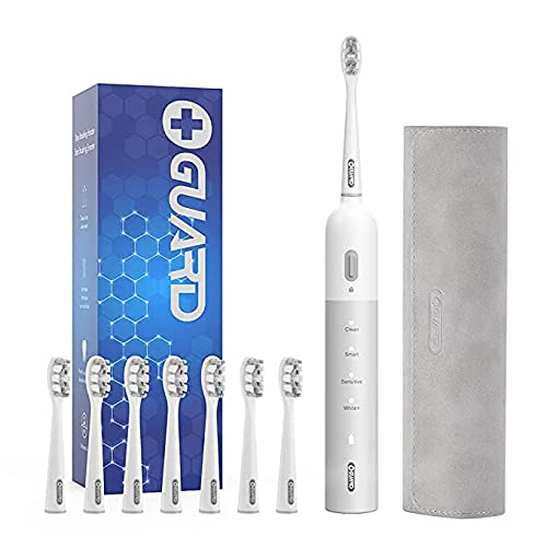 Electric Toothbrush OGUARD Sonic Toothbrush with 8 Replacement Soft Heads Smart Modes Electric Toothbrush for Adults with IPX7 Waterproof Sonic Electric Toothbrush with Travel Case Travel Bag