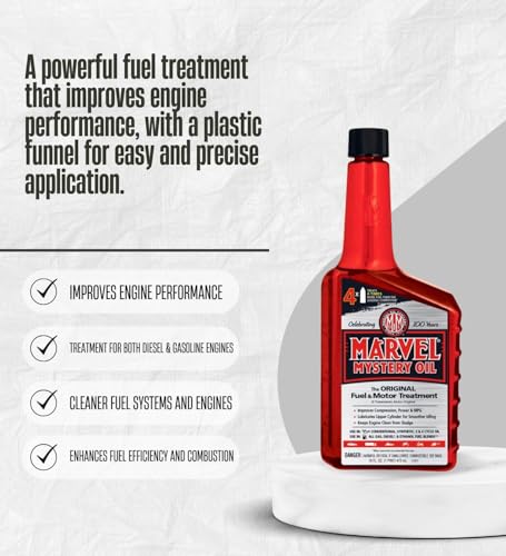 3X Diesel/Gasoline Fuel Treatment 16 fl oz by Marvel Mystery Oil Bundle with Funnel – Helps Reduce Engine Deposits and Improve Fuel System Performance in Gas and Diesel Engines – Gift Set (4 Items)