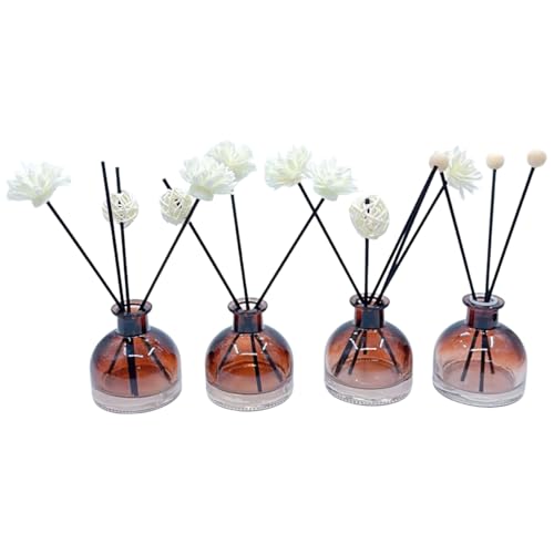 Set 4 botellas de vidrio difusor recargables 50ml miniatura 1