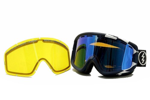 Electric Visual EGB2 V.Co-Lab +FBL Adult Cylindrical Ski Snowmobile Goggles Eyewear - Bronze/Blue Chrome/One Size Fits All