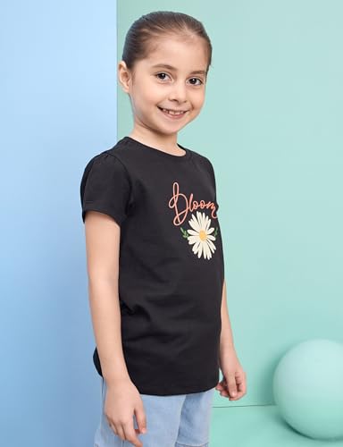 Image of Amazon Brand - Symbol Girls 100% Cotton Graphic Printed Half Sleeves T-Shirt | Age 2-14 Years (Combo Pack of 3 and 5)