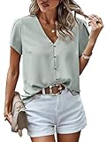 PRETTYGARDEN Womens Tops Dressy Casual Chiffon Blouses for Women 2025 Summmer Business Professional Shirts (Light Green,M)