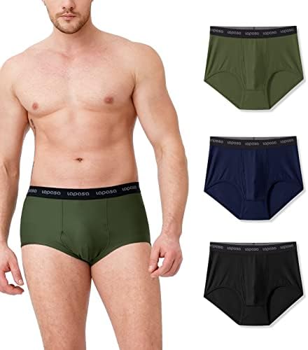 LAPASA Men's Sports Briefs Anti Chafing Underwear, Quick Dry Travel Undershorts Underpants, Breathable, Light, Soft, Pack of 3 M121