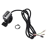 RiToEasysports Daumengaspedal, Leistungsanzeige mit Selbstsperrendem Schalter, Kompatibel mit 22,3 Mm Lenker für Elektrofahrrad, Roller, 24 72 V (48V)