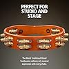 Meinl Percussion Traditional Wood Tambourine - 2-Row Tambourine - 10-inch Diameter - Siam Oak / Brass, Antique Brown / Natural (TA2B-AB) #1