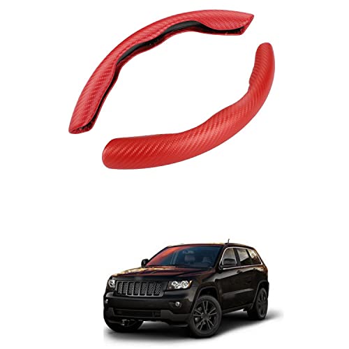 XZRTZ Steering Wheel Cover - Carbon Fiber Steering Wheel Cover Safe and Non Slip Car Accessory Universal Fit 14.5-15 Inches Steering Wheel Compatible with J-eep C-herokee
