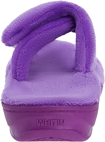Image of WHITIN Women's Adjustable House Slippers Arch Support Orthotic Shoes for Plantar Fasciitis, Purple, 8