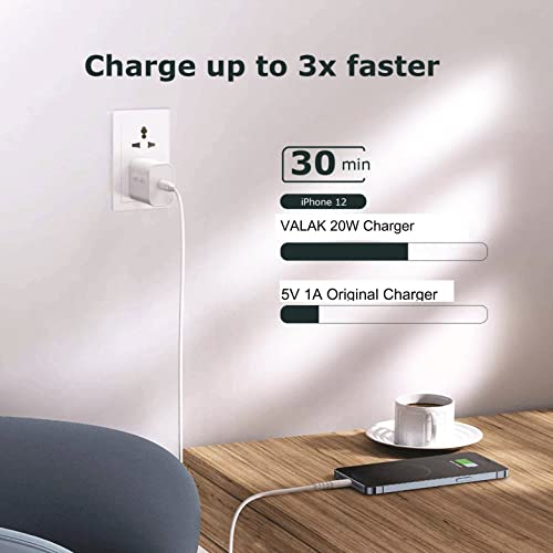 Image of 20W Original Fast Charger Adapter Compatible with iPhone 14 /14 Plus /14 Pro /14 Pro Max, 13 /12 /11 Series, iPad with 1 Meter Type C to Lighetning Data Cable PD 2.0 (Adapter+Cable)