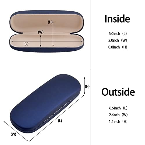 2x Brillenetui Hardcase Set - Hartschalen Etui Mit 4 Mikrofasertüchern - 15,6x6,2x3,3cm Schwarz & Grau