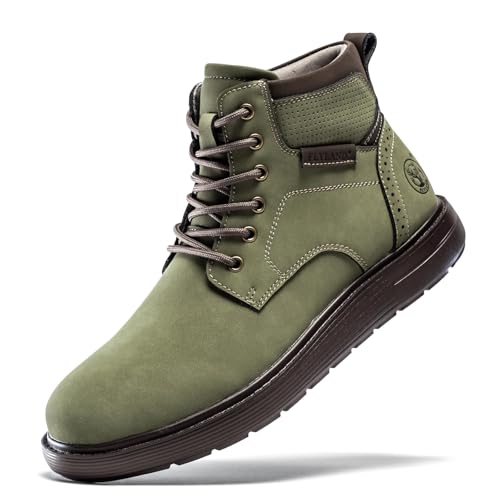 FLYLAND Men's Fashion Sneaker Chukka Boots Lace Up Leather Ankle Dress Boot Lightweight Non-Slip...