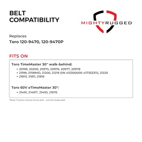 Image of MightyRugged 120-9470 Traction Belt for Toro TimeMaster 30 in Walk Behind