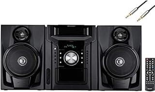 Sharp 240-Watt All-in-One Hi-Fi Audio Stereo Sound System with 5-Disc Multi-Play CD Changer, Cassette Deck, AM/FM Radio Tuner, Remote Control 6ft Kubicle Aux Cable Bundle