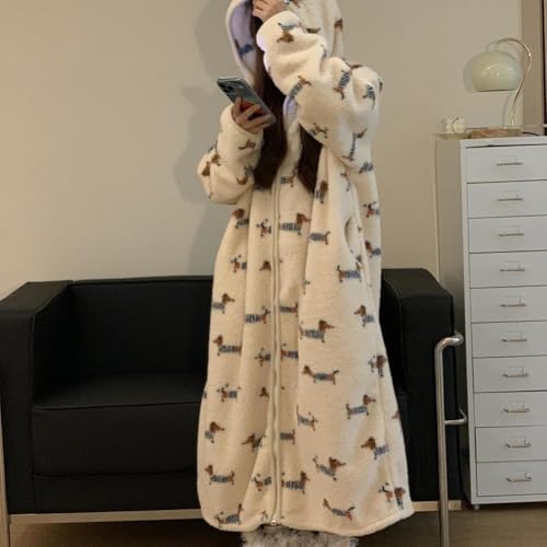 Peignoir à capuche zippé en flanelle de qualité supérieure - 3