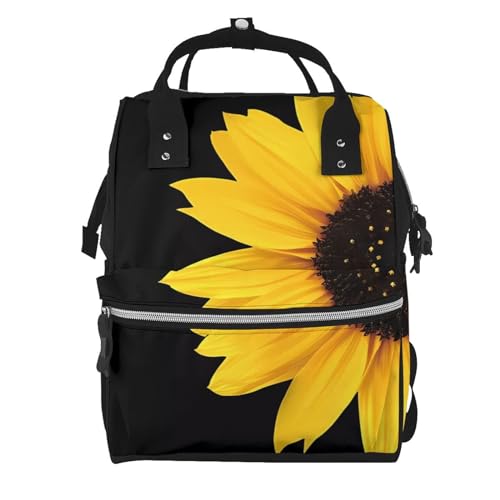 Sac à langer multifonction imperméable avec imprimé tournesol