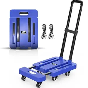 AR Mall Platform Trolley for Heavy Weight Material Goods Carrying Folding Hand Truck, 500 LB Capacity Luggage Trolley for Home Office Warehouse & Industries Cart