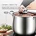 Stainless Steel Drum-shaped Stock Pot with Steamer - 24/26/28cm Multipurpose Soup Pot Sauce Pan for Boiling Gravies, Pasta, Noodles and Seafoos (24cm)