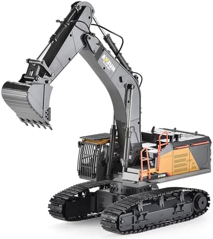 HNR 22 Channel 1:14 Remote Control Excavator Toy with Metal Shovel, Turns 680 Degree, RC Excavator, 2.4Ghz,Lighting Sound Effects Upgraded Charging, Automatic Digging,rc Excavator for Adults