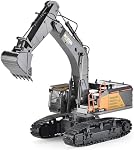 HNR 22 Channel 1:14 Remote Control Excavator Toy with Metal Shovel, Turns 680 Degree, RC Excavator, 2.4Ghz,Lighting Sound Effects Upgraded Charging, Automatic Digging,rc Excavator for Adults