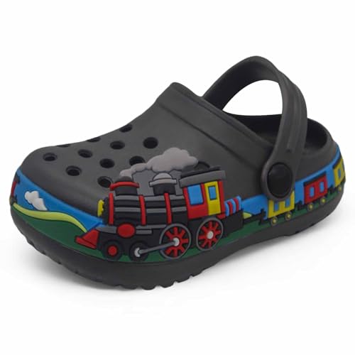 Boys Girls Toddler Clogs Little Kids Slip on Slides Sandals Slippers Cute Cartoon Train Pattern Garden Clogs Summer Indoor Outdoor Beach Pool Water Shoes - Image 3