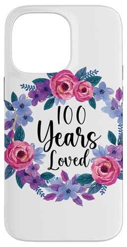 Floral 100 Year Old 100t Birthday Women Funny 100 Year Loved �X�}�z�P�[�X iPhone 14 Pro Max �p