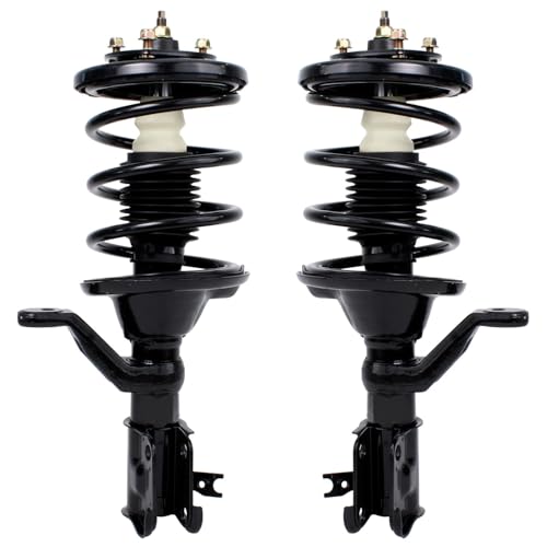 Image of Detroit Axle - 1.7L Front Struts Kit for 2003 2004 2005 Honda Civic, 2 Struts with Coil Spring Assembly 2 Stabilizer Sway Bar Links 2 Outer Tie Rod Ends Replacement Suspension