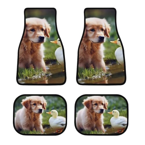 Tapis de sol de voiture Dog and A Duck avec tapis de talon de sécurité antidérapant