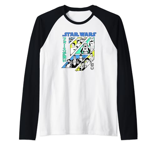 T-shirt Baseball Raglan Star Wars Visions Kanji Slant Panels pour fan geek