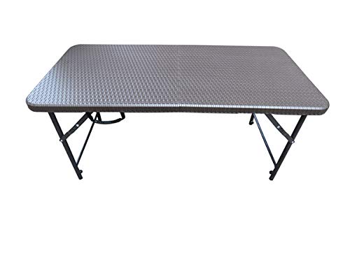 Image of AMAZE (4' x 2', Variable Height Portable Foldable Table | Space Saving, Carry Like Bag, Multipurpose Folding Table for Study, Laptop, Dining, Camping & Outdoor Use- Brown