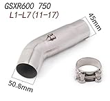  GSDGBDFE Abgas K7 GSXR 600 750 GSXR700 GSXR750 Motorrad Auspuff Mittelverbindungsrohr Schlauch Slip-on-Fit for Suzuki GSX R600 R700 R750 K7 K8 Zubehör (Color : I)