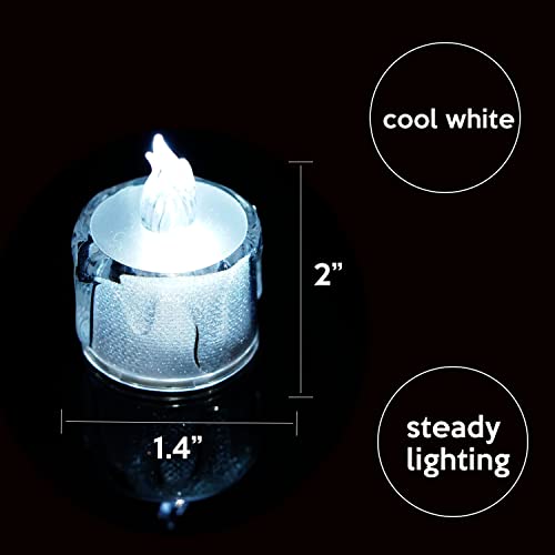 Starrymine Flameless Led Tea Light Candles Battery-Powered Unscented Led Tealight Candles, Fake Candles, Tealights (Cool White) #TOP6