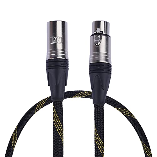 Image of MX xlr male to female microphone cable wire 3 pin mic cable microphone cord wire mic cable 5 meter for Guitar Audio Speaker Cable Multicolor (Xlr Male to Female Cable, 1.5 MTR)