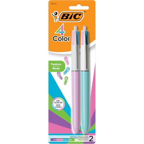 BIC 4-Color Fashion Colors for Medium Point Ball Pen - Pack of 2