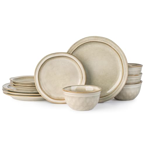 GBHOME Keramik-Geschirr-Set, Steingut, handgefertigt, reaktive Glasur,...