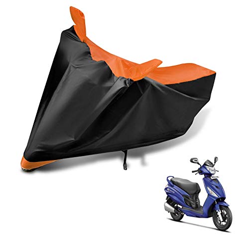 Image of Auto Hub Scooty Cover Compatible with Hero Maestro Edge with Mirror Pocket, Dustproof, Heat Resistant, Triple Stitched, Maestro Edge Scooty Cover- Black, Orange