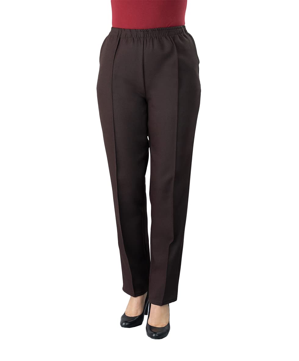 Fashion Friendly Ladies Pull-on Trousers - Brown - 24-27"