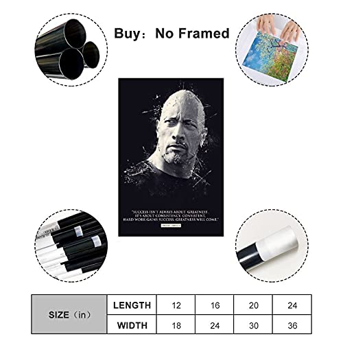 LKJHLK Dwayne Johnson - Poster motivazionali con