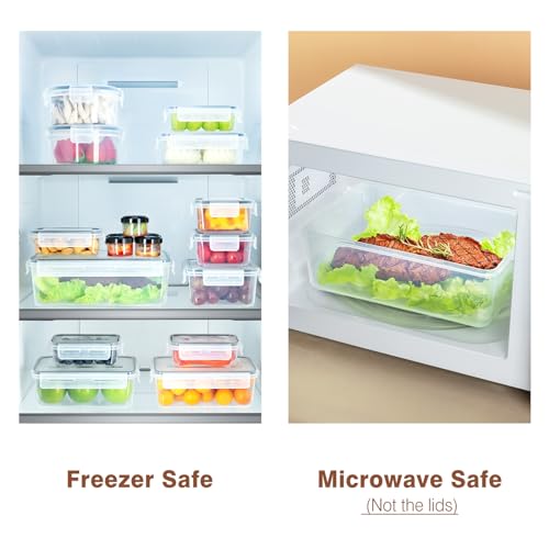 KAGUYA 36 PCS Food Storage Containers with Lids, Plastic Food Containers for Pantry Organizers and Storage, 1.4 Oz - 85 Oz, 100% BPA Free, Leak-Proof, Microwave and Freezer Safe