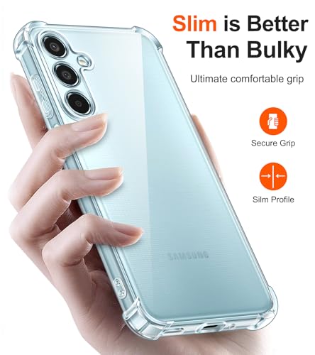 Image of Lustree Back Cover Transparent Case Compatible with Samsung Galaxy M35 | Clear + TPU Case with 4 Corner Air Cushion Protection & Camera Protection | Slim& Stylus Cover