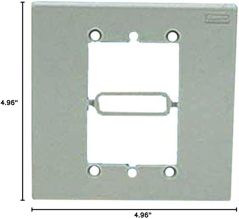 Panduit MIWBAWH 2-Gang In-Wall Electrical Box Adapter Plate, 4.96" W x 4.96" H, Double to Single Gang Converter for Mini-Com Faceplates and Surface Mount Boxes, Vertical or Horizontal Mounting, White