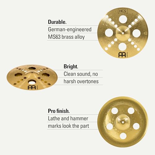 Meinl Cymbals HCS Trash Stack — 14 Zoll (Video) Schlagzeug Becken (35,56cm) Messing, Traditionelles Finish (HCS14TRS)
