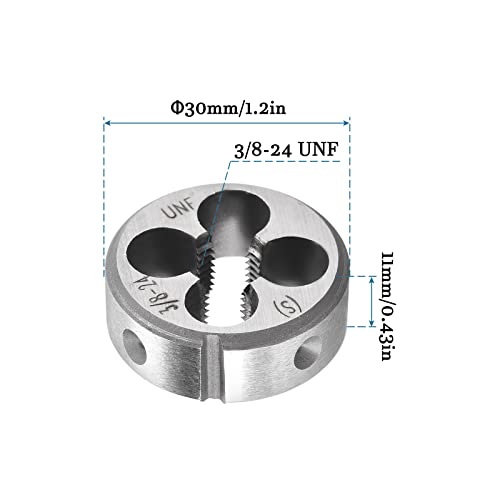 QUARKZMAN 1 Stück 3/8-24 UNF Rundmatrize Maschinen Gewinde Rechte Hand Gewinde für Außengewinden Reparatur Bearbeitung