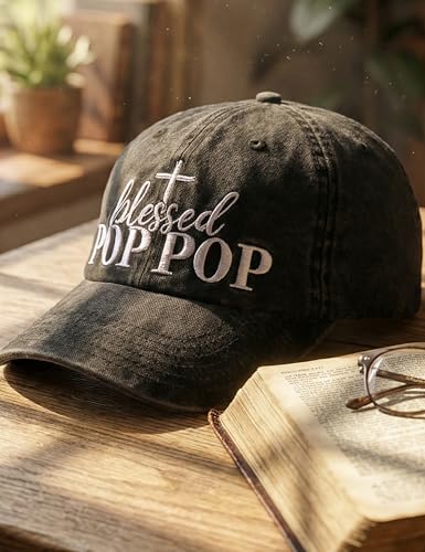 Image of InnoBeta Blessed Pop Pop Gifts Hat for Grandpa, Poppop Gifts for Fathers Day, Christmas, Birthday, Adjustable Embroidered Baseball Cap