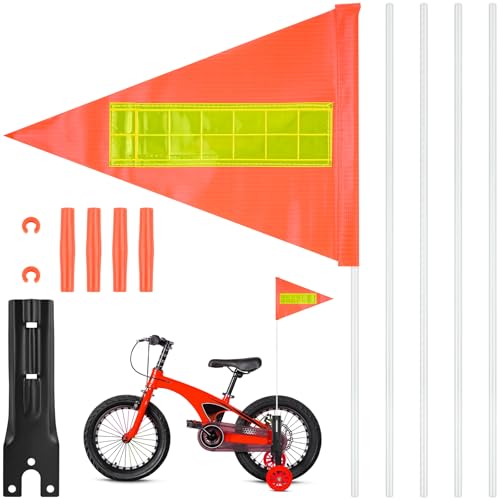 NISENTIA Fahrradfahne für Kinder Fahrradanhänger Fahrradwimpel Fahne Kinder Fahrradwimpel Verstellbare Sicherheitswimpel Kinderfahrrad Fahrrad Sicherheitsflagge Kinderfahrräder Warnschild