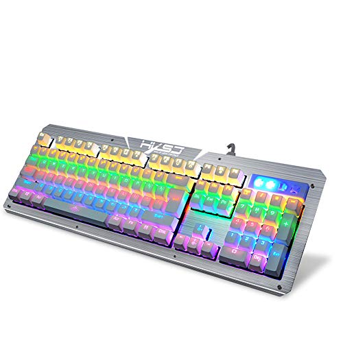 Preisvergleich Produktbild MapleDE Mechanische Tastatur, grüne High-Tech-Achse 104-Tasten-Vollschlüssel Konfliktfreie zweifarbige Einspritztaste, geeignet für alle Arten von kreativen Kreativspielen,White