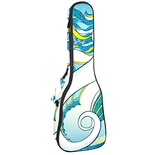 Sac à dos robuste pour ukulélé de concert housse rembourrée 10 mm bleu